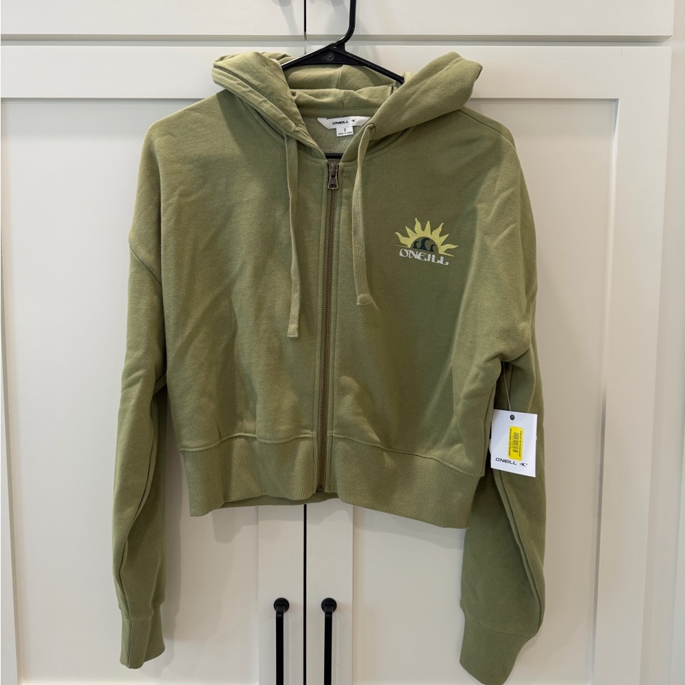 Olive Green Zip-Up Hoodie